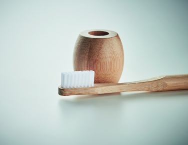 Logo trade corporate gifts picture of: Bamboo tooth brush with stand